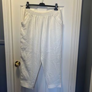 Agnona white and blue stitched loose fit pants